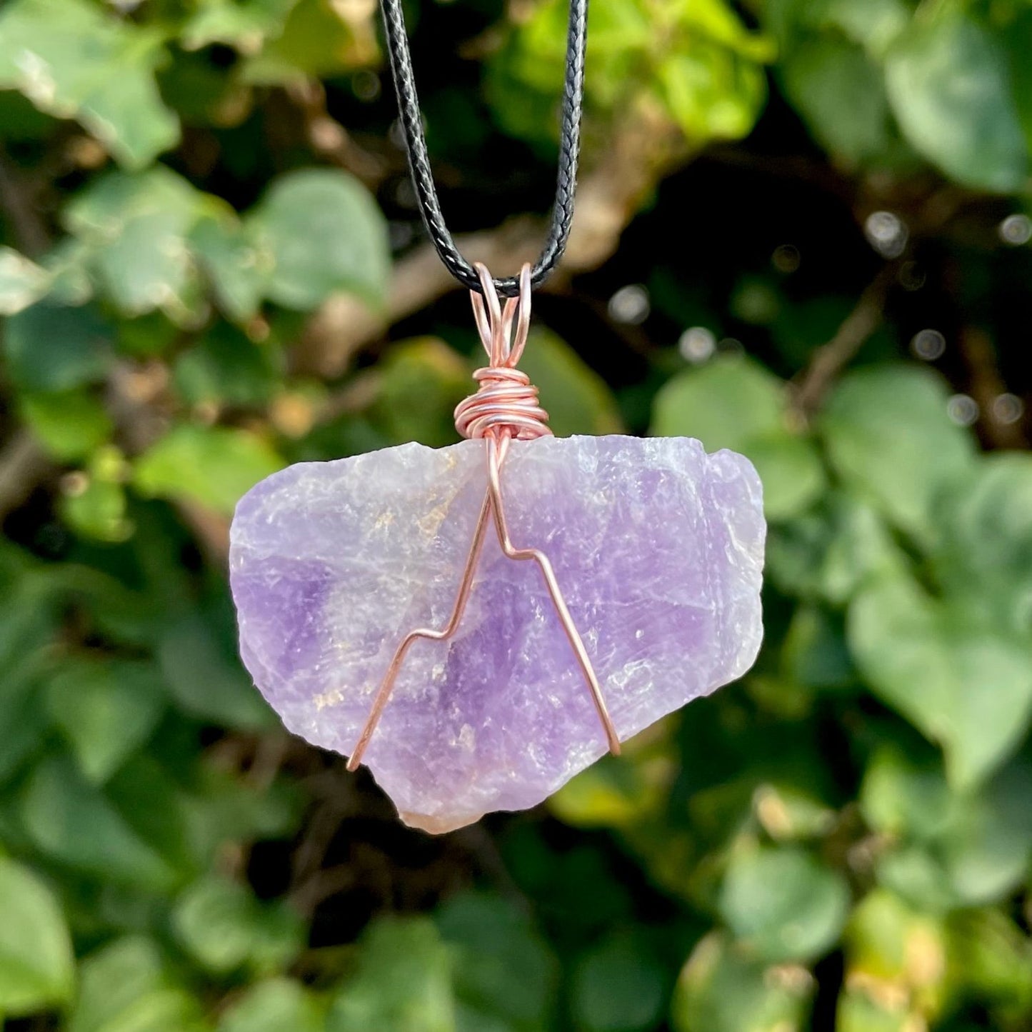 Raw Amethyst Wire Wrapped Pendant