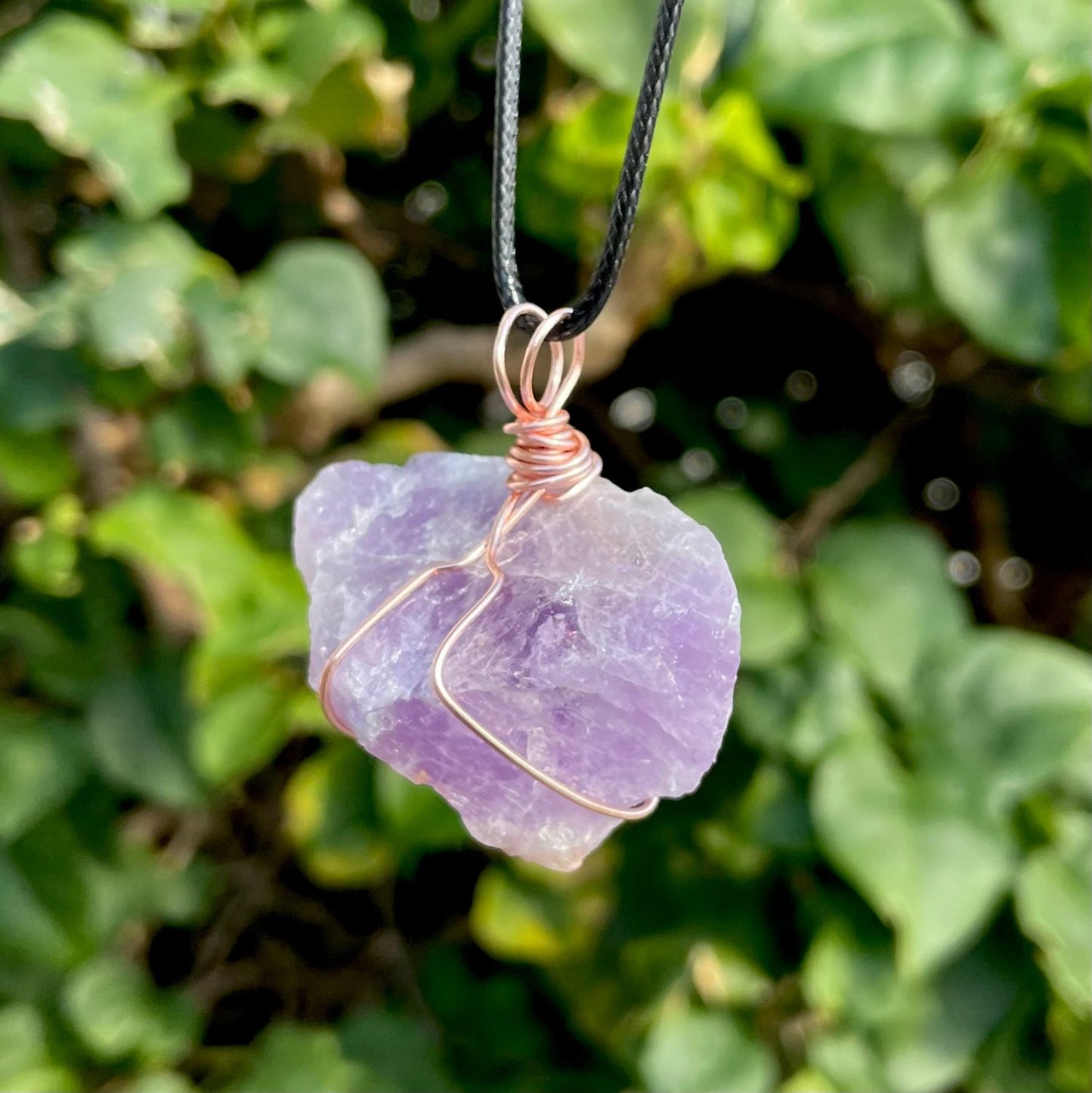 Raw Amethyst Wire Wrapped Pendant