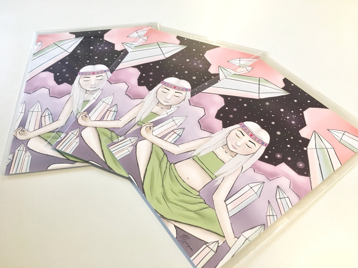 Crystal Witch Art Print - Mystical Magical Meditation Healing Art - Morgan Cerese Art