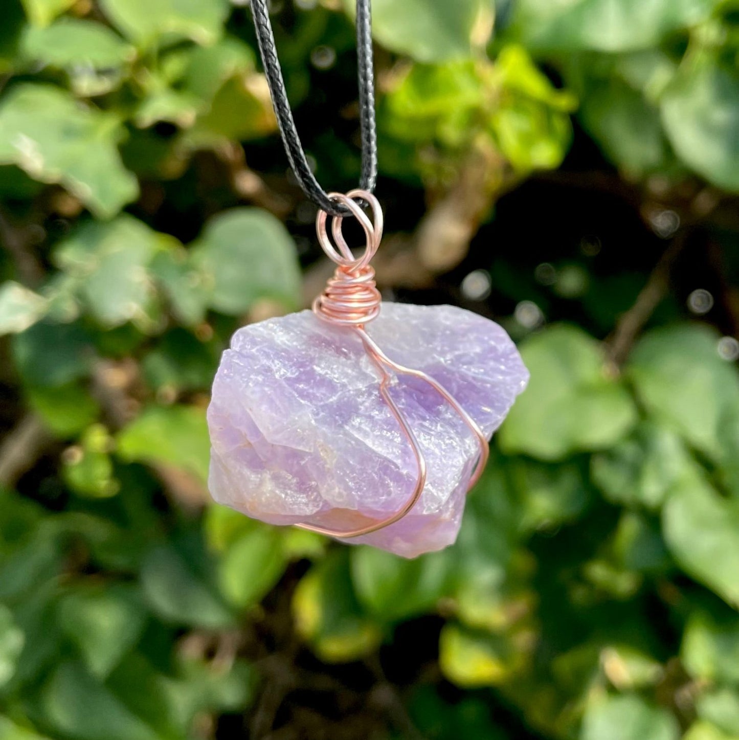 Raw Amethyst Wire Wrapped Pendant