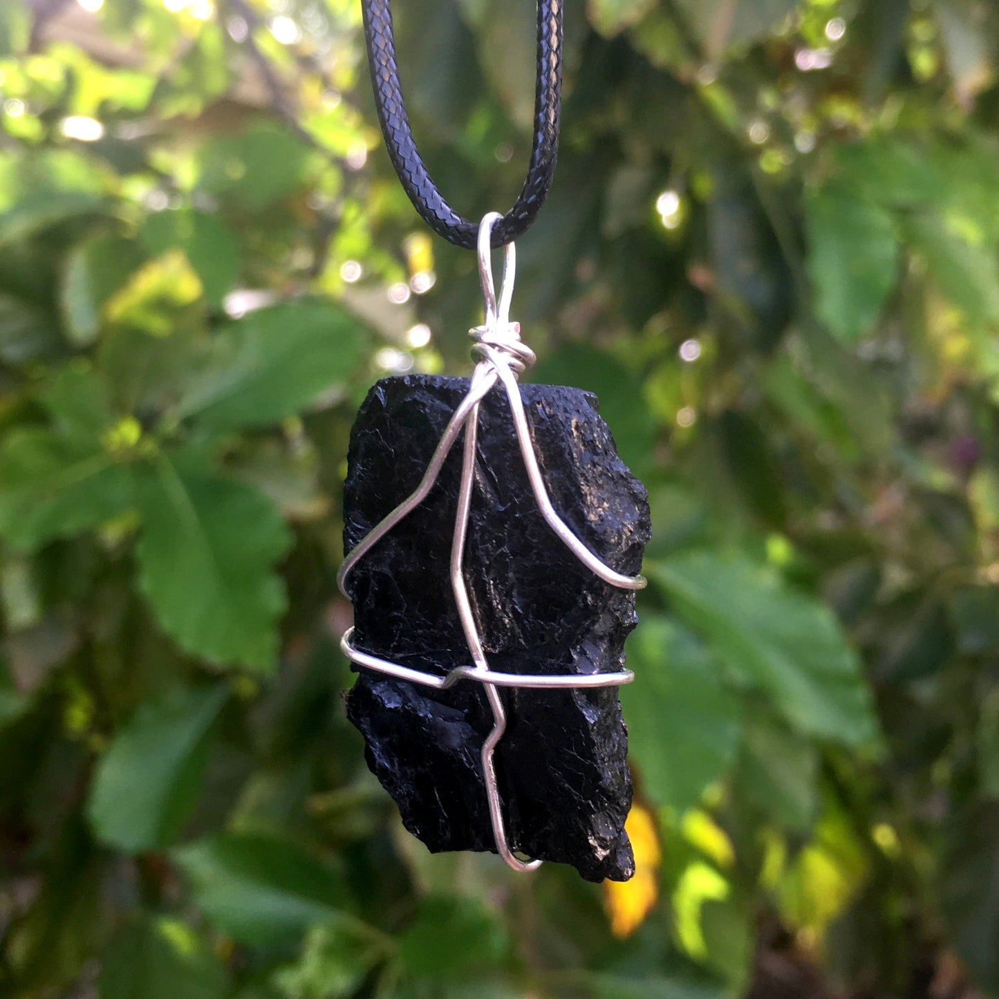 Raw Black Tourmaline Wire Wrapped Pendant - Morgan Cerese Art
