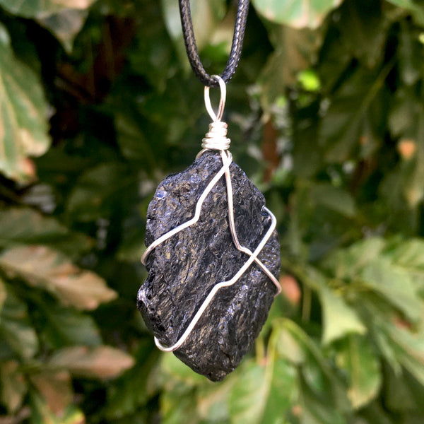 Raw Black Tourmaline Wire Wrapped Pendant - Morgan Cerese Art