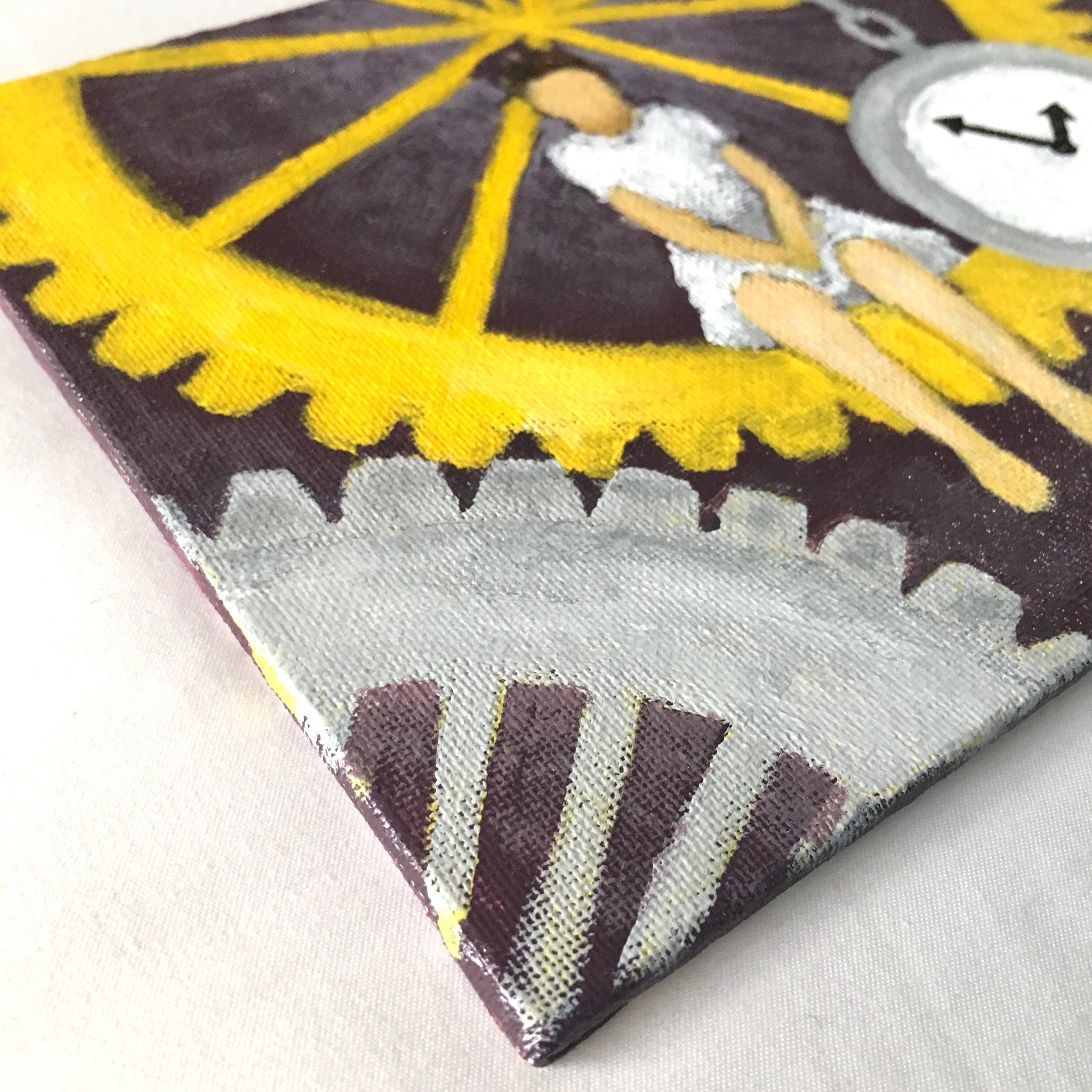 "Gears of Time" Acrylic Painting - 6x8 inches - Morgan Cerese Art
