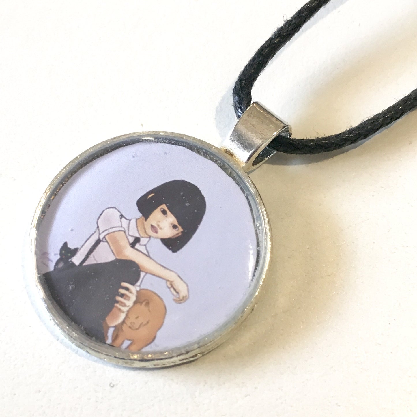Nekohime (Cat Princess) 25 mm/1 inch Art Pendant - Morgan Cerese Art