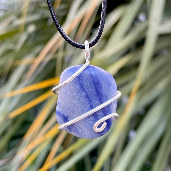 Tumbled Sodalite Wire Wrapped Pendant