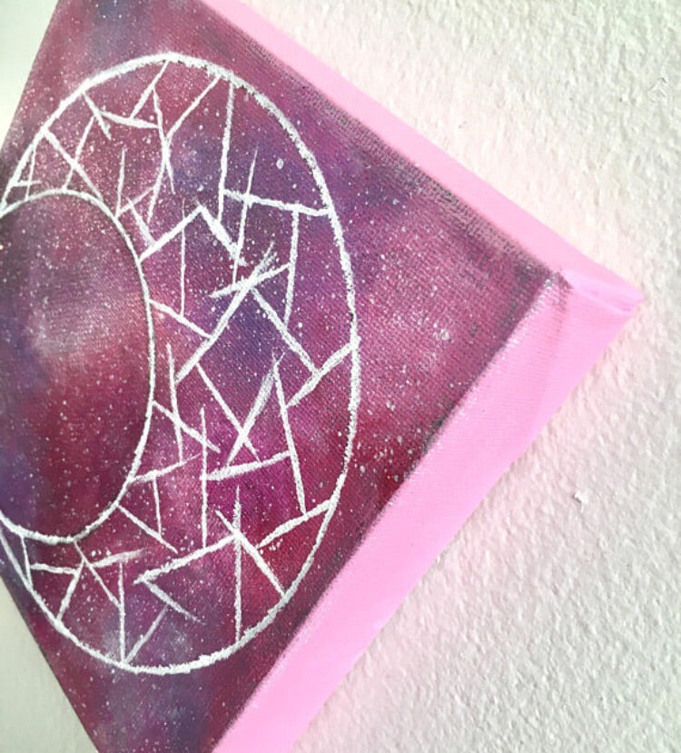 Cosmic Moon 3 Diamond Acrylic Painting - 6x6 inches - Morgan Cerese Art