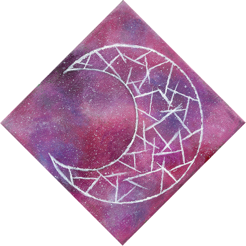 Cosmic Moon 3 Diamond Acrylic Painting - 6x6 inches - Morgan Cerese Art