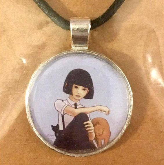 Nekohime (Cat Princess) 25 mm/1 inch Art Pendant - Morgan Cerese Art