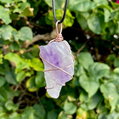 Raw Amethyst Wire Wrapped Pendant