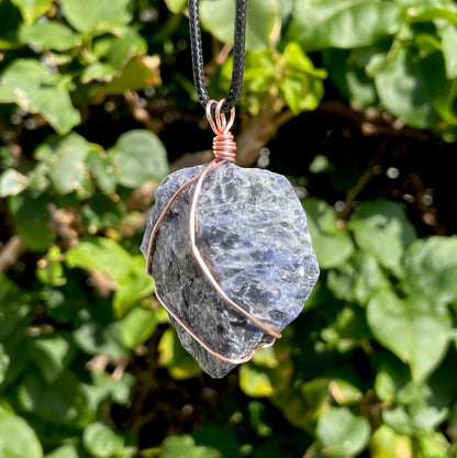 Raw Sodalite Wire Wrapped Pendant