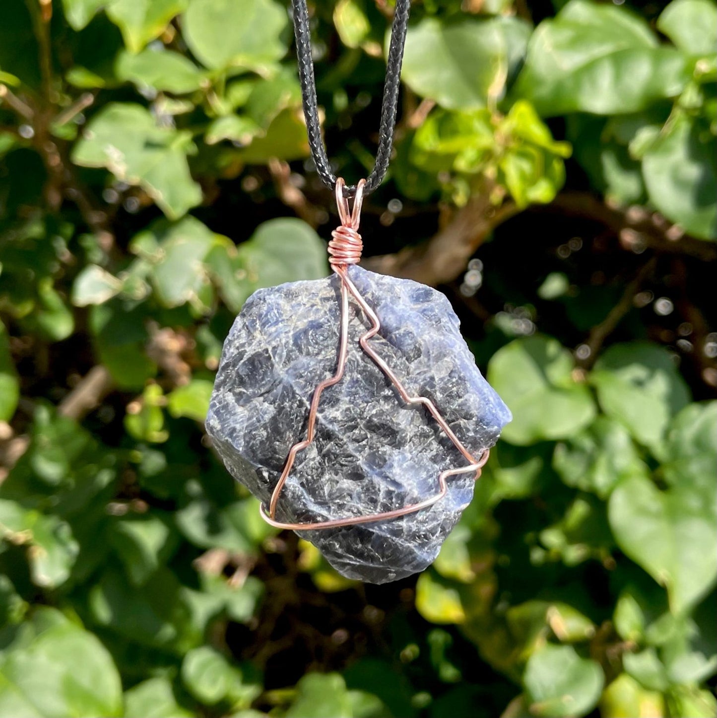 Raw Sodalite Wire Wrapped Pendant