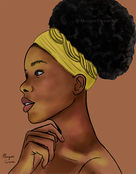 Sunkissed Art Print - Afrocentric African American Black Woman Art - Morgan Cerese Art