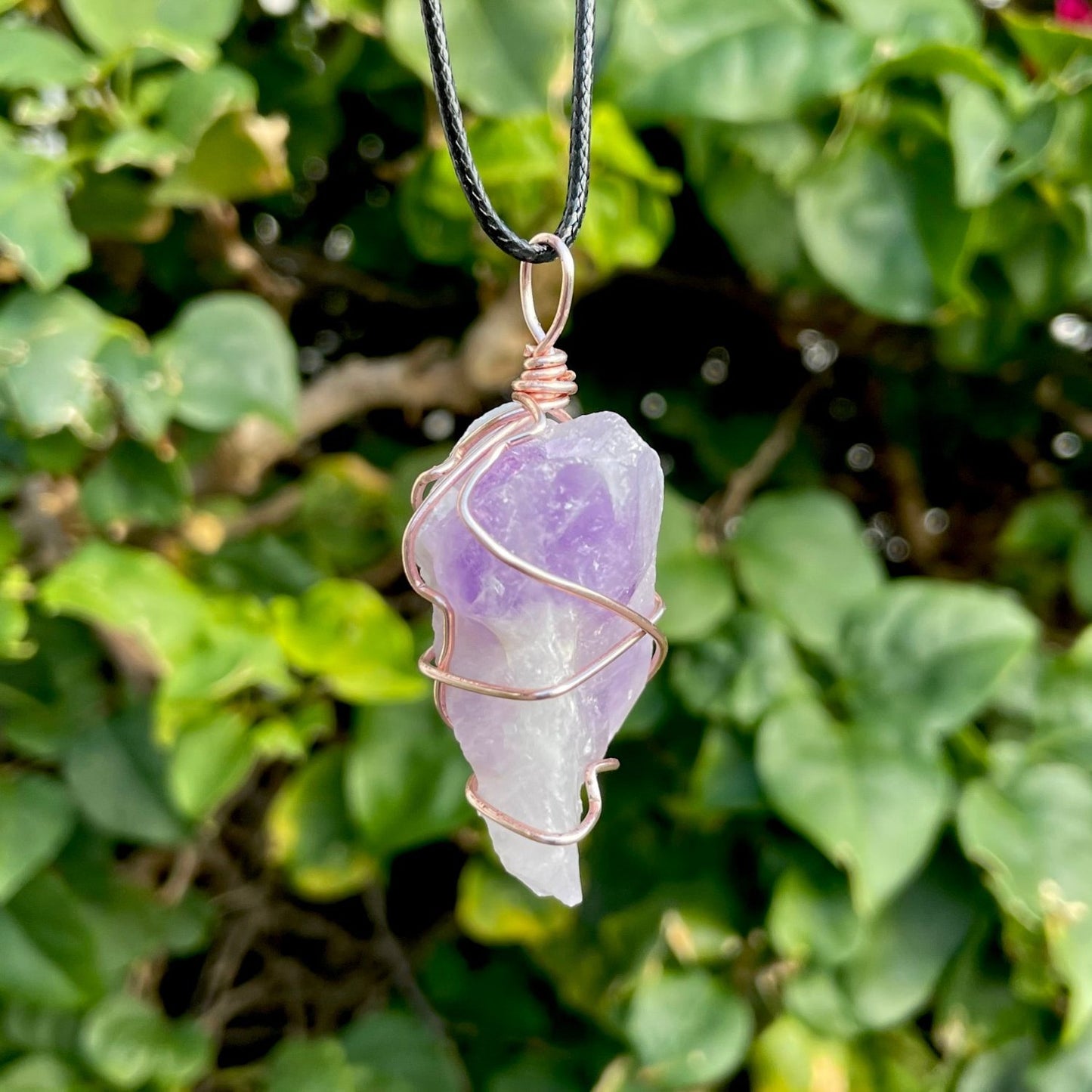 Raw Amethyst Wire Wrapped Pendant