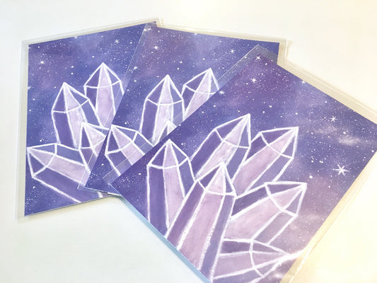 Crystalline Growth Art Print - Magical Galaxy Crystals Artwork - Morgan Cerese Art