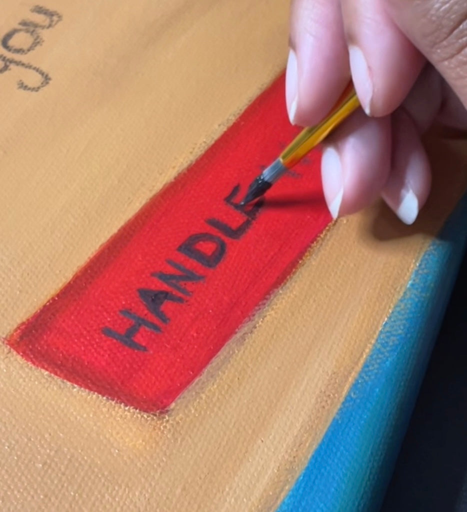 "Handle With Care" Acrylic Painting - 24x30 inches