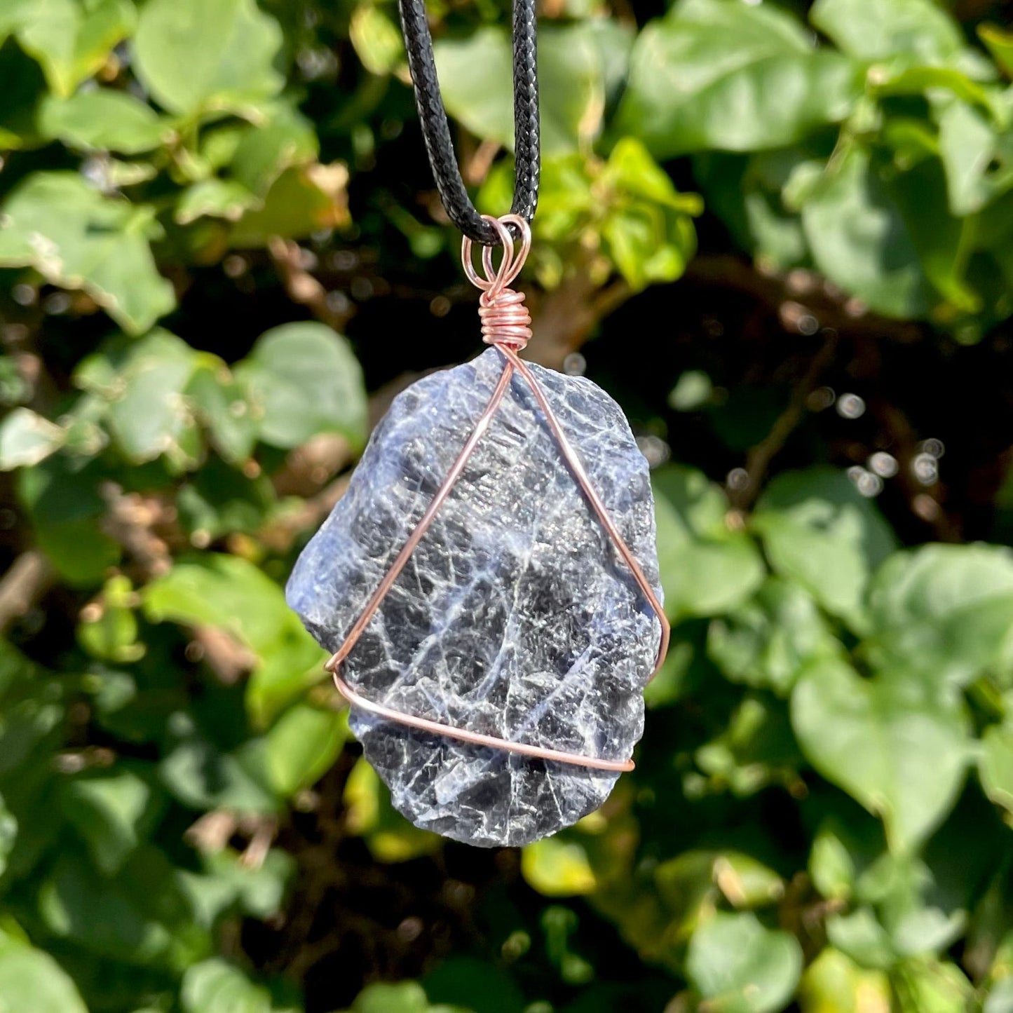 Raw Sodalite Wire Wrapped Pendant