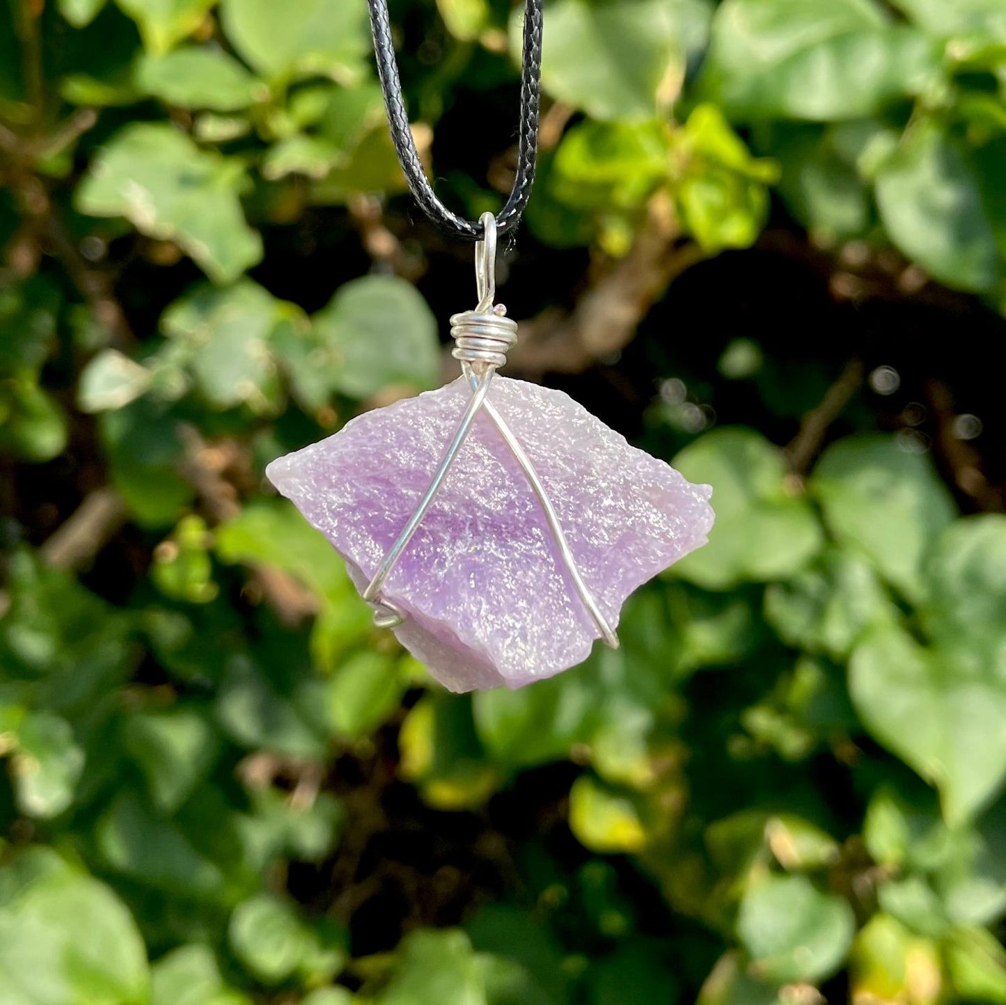 Raw Amethyst Wire Wrapped Pendant