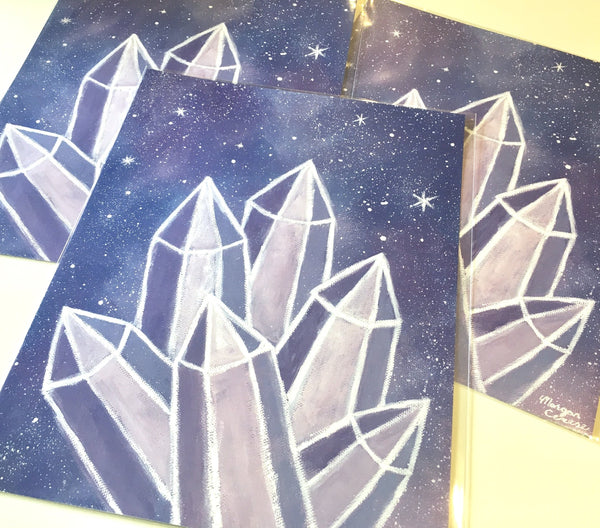 Crystalline Growth Art Print - Magical Galaxy Crystals Artwork - Morgan Cerese Art