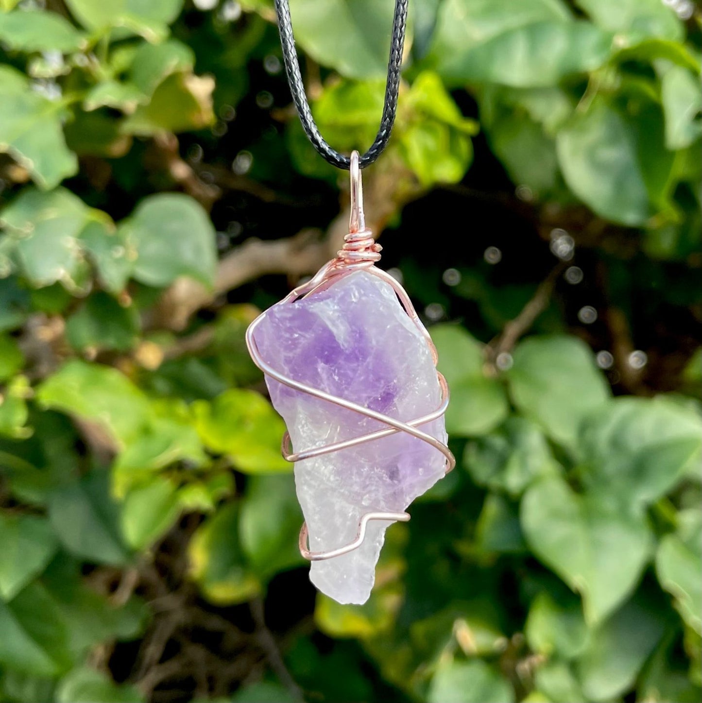 Raw Amethyst Wire Wrapped Pendant