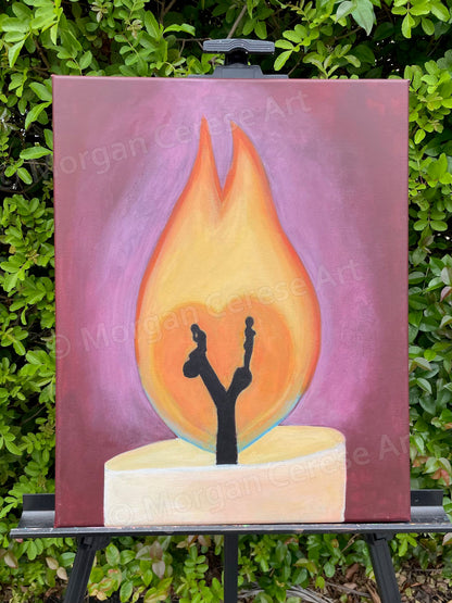 "Burning Apart" Acrylic Painting - 16x20 inches