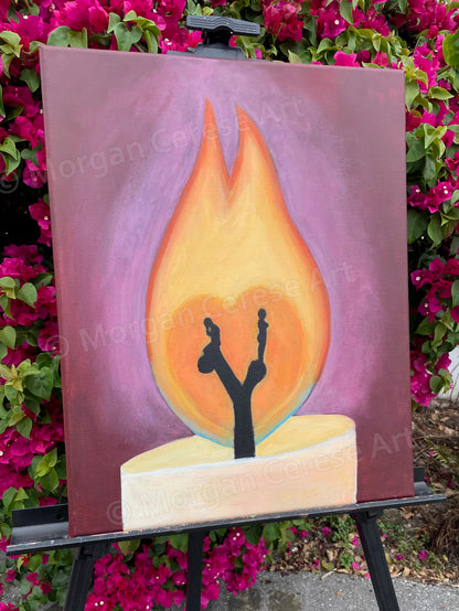 "Burning Apart" Acrylic Painting - 16x20 inches