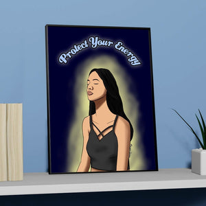 Protect Your Energy Art Print - Spiritual Good Vibes Meditation Art - Morgan Cerese Art