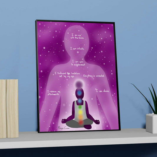 Crown Chakra - Sahasrara - Healing Affirmation Art Print - Morgan Cerese Art