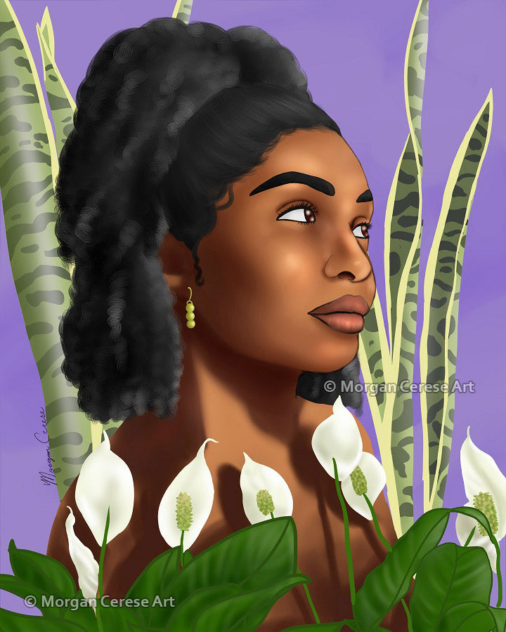 Growth Art Print - Beautiful Black Women With Natural Hair Artwork - Morgan Cerese Art