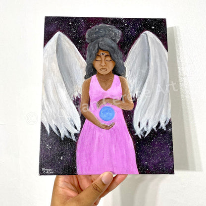 "Angel of Clarity" Acrylic Painting - 8x10 inches - Morgan Cerese Art