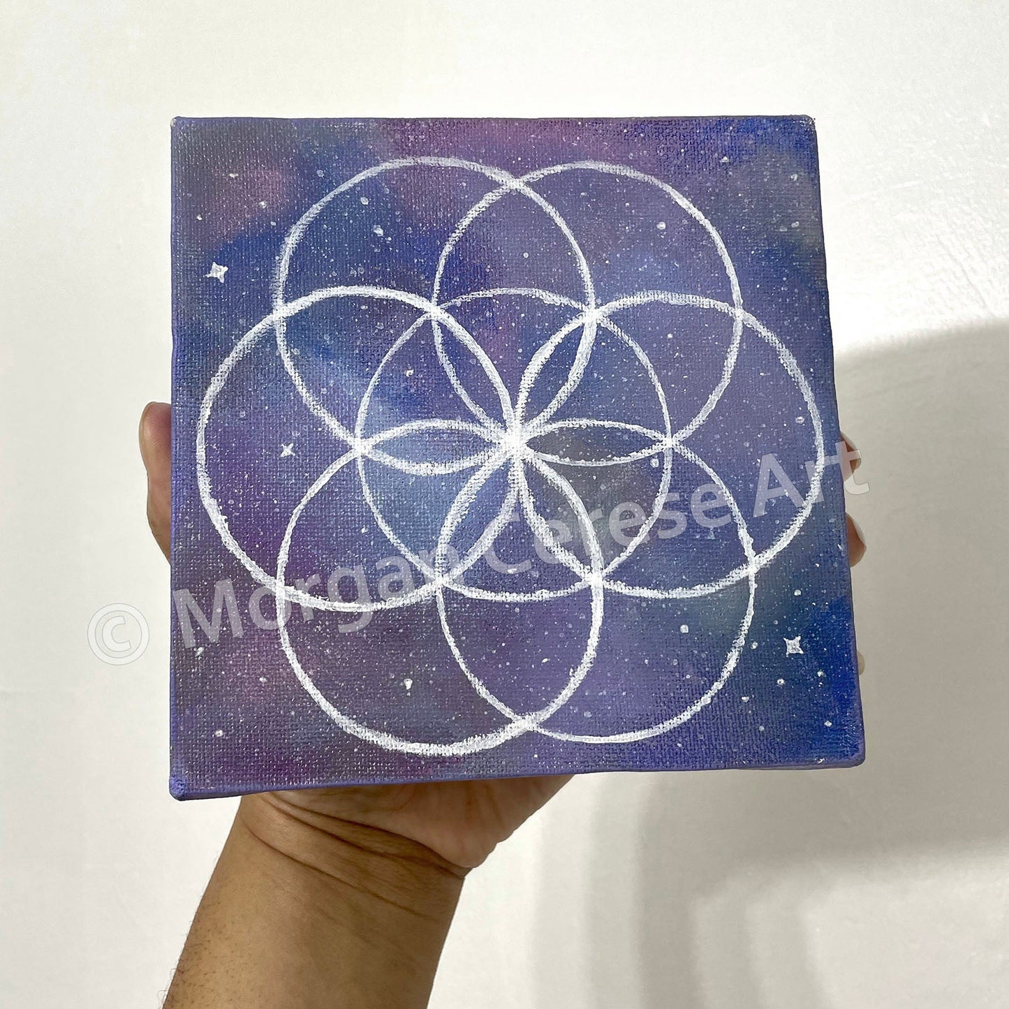 Seed of Life Acrylic Painting - 6x6 inches