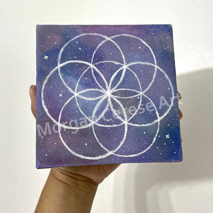 Seed of Life Acrylic Painting - 6x6 inches
