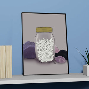 The Affirmation Jar Art Print - Healing Themed Positivity Art - Morgan Cerese Art