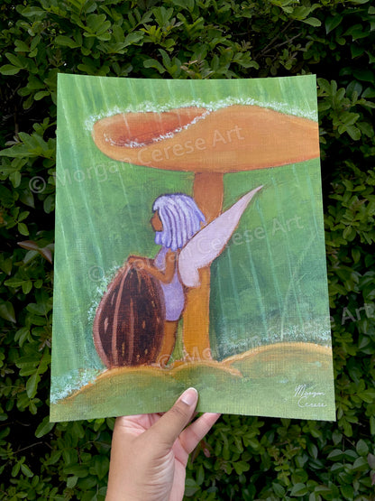 Fairy In The Rain Art Print