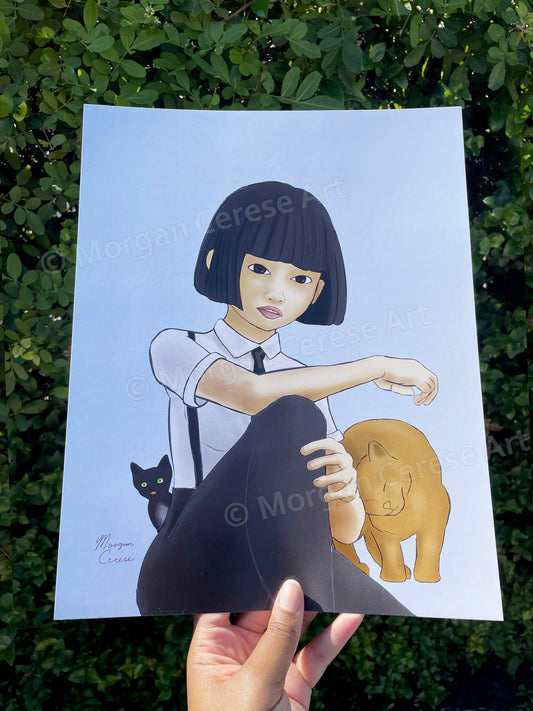 Nekohime (Cat Princess) Art Print