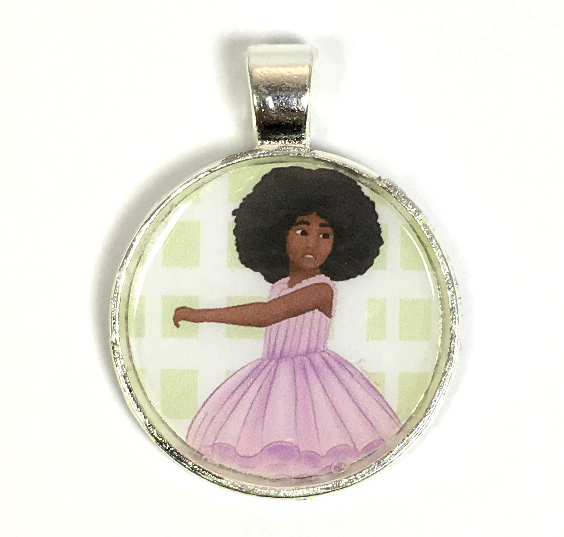 Afro Ballerina 25 mm/1 inch Art Pendant - Morgan Cerese Art