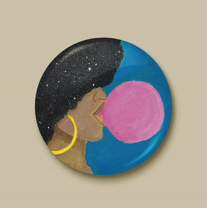 Afro Pop Pin-back Button - Morgan Cerese Art