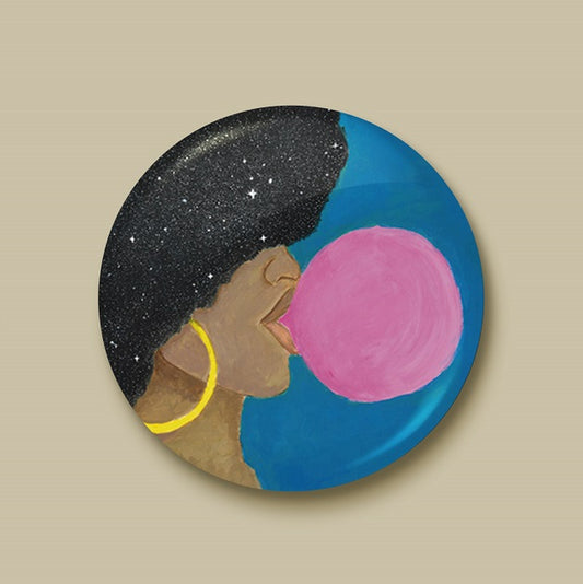 Afro Pop Pin-back Button - Morgan Cerese Art