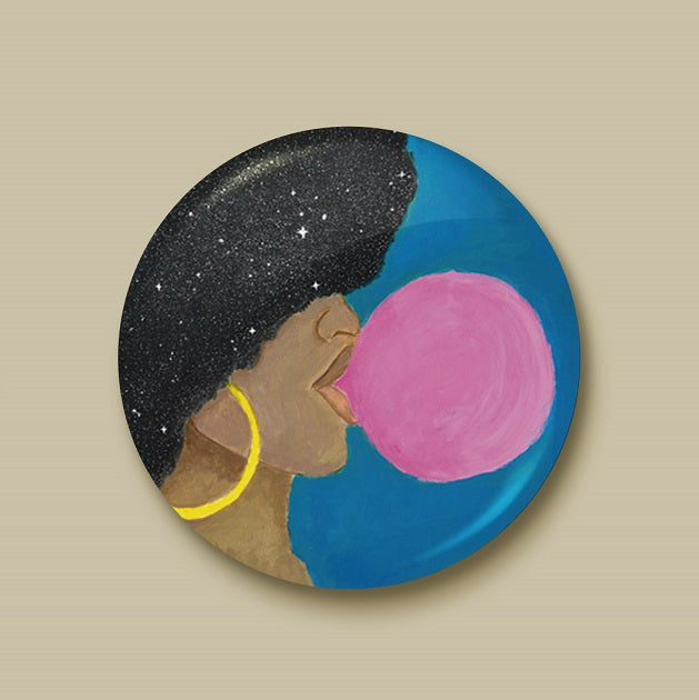 Afro Pop Pin-back Button - Morgan Cerese Art
