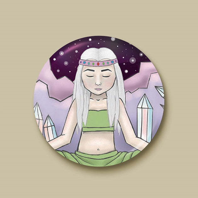 Crystal Witch Pin-back Button - Morgan Cerese Art