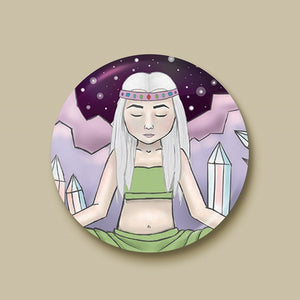 Crystal Witch Pin-back Button - Morgan Cerese Art