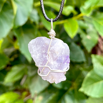 Raw Amethyst Wire Wrapped Pendant - Morgan Cerese Art