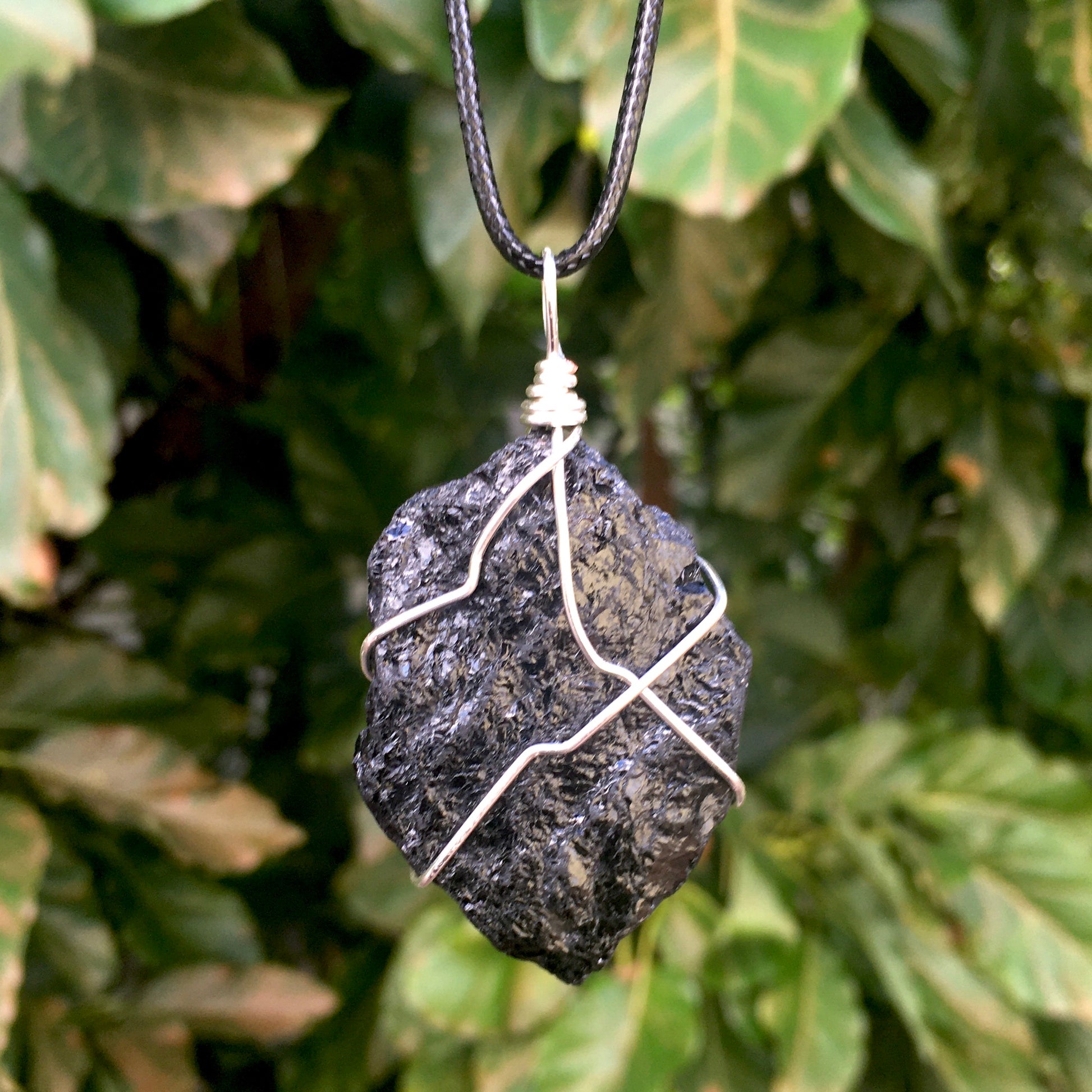 Raw Black Tourmaline Wire Wrapped Pendant - Morgan Cerese Art