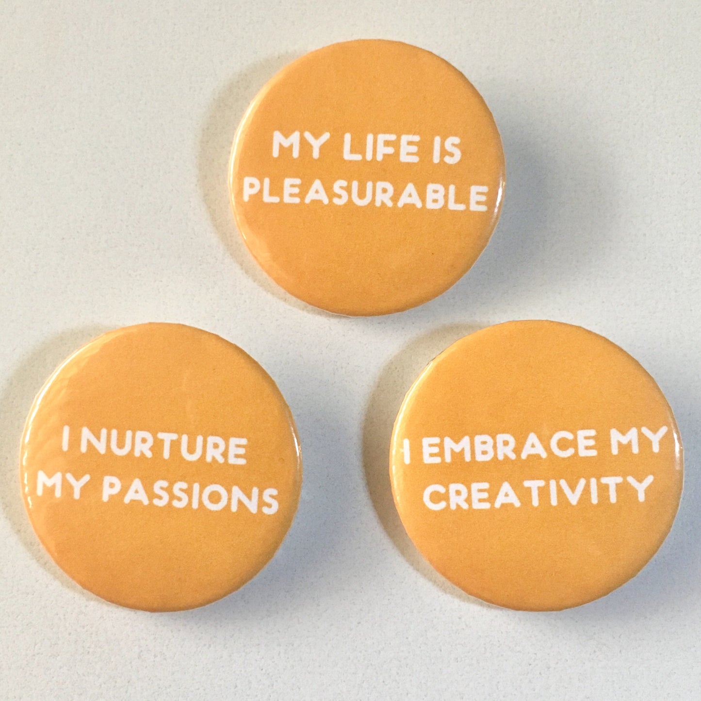 Sacral Chakra Affirmation Pin-back Button - Morgan Cerese Art