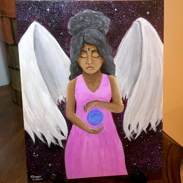 "Angel of Clarity" Acrylic Painting - 8x10 inches - Morgan Cerese Art