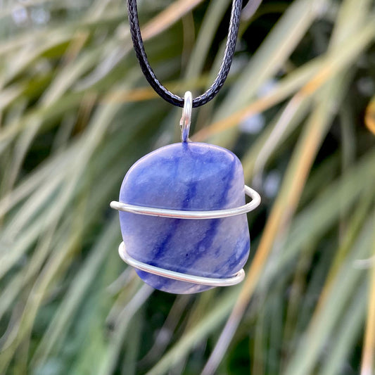 Tumbled Sodalite Wire Wrapped Pendant