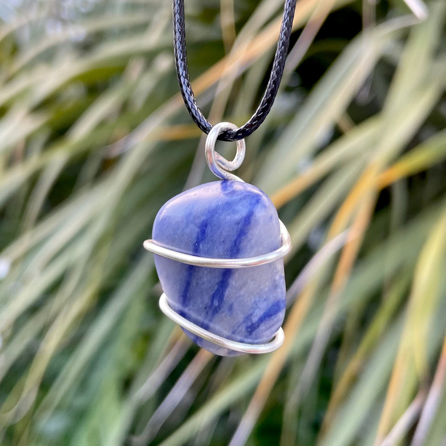 Tumbled Sodalite Wire Wrapped Pendant