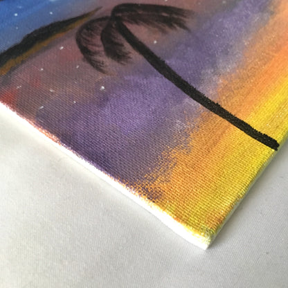 "Tropical Sunset" Oil Painting - 6x8 inches