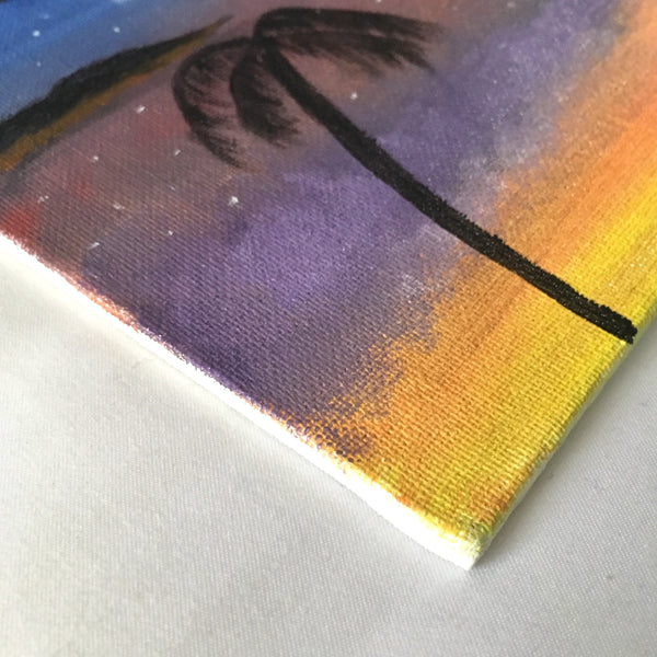 "Tropical Sunset" Oil Painting - 6x8 inches