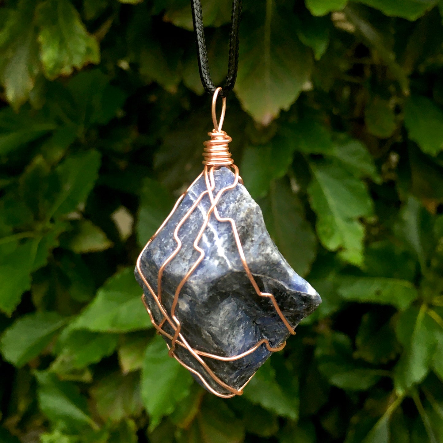 Raw Sodalite Wire Wrapped Pendant - Morgan Cerese Art