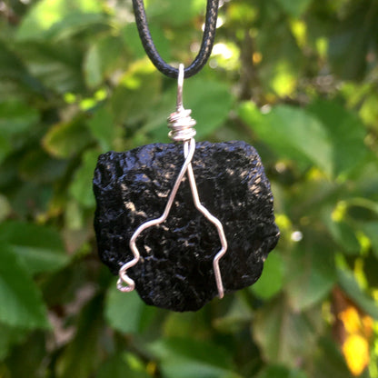 Raw Black Tourmaline Wire Wrapped Pendant - Morgan Cerese Art